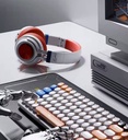 Headset Bianco  Inalambrico Fingertime ANC P1 BI-ANC-P001 Color Blanco con Rojo
