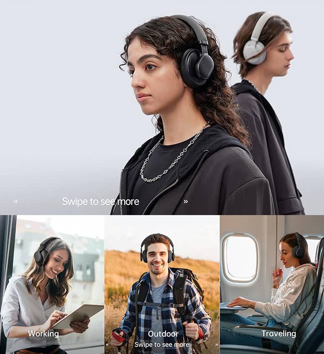 Headset Bianco Inalambrico Fingertime ANC-01 BI-ANC-001BK Color Negro