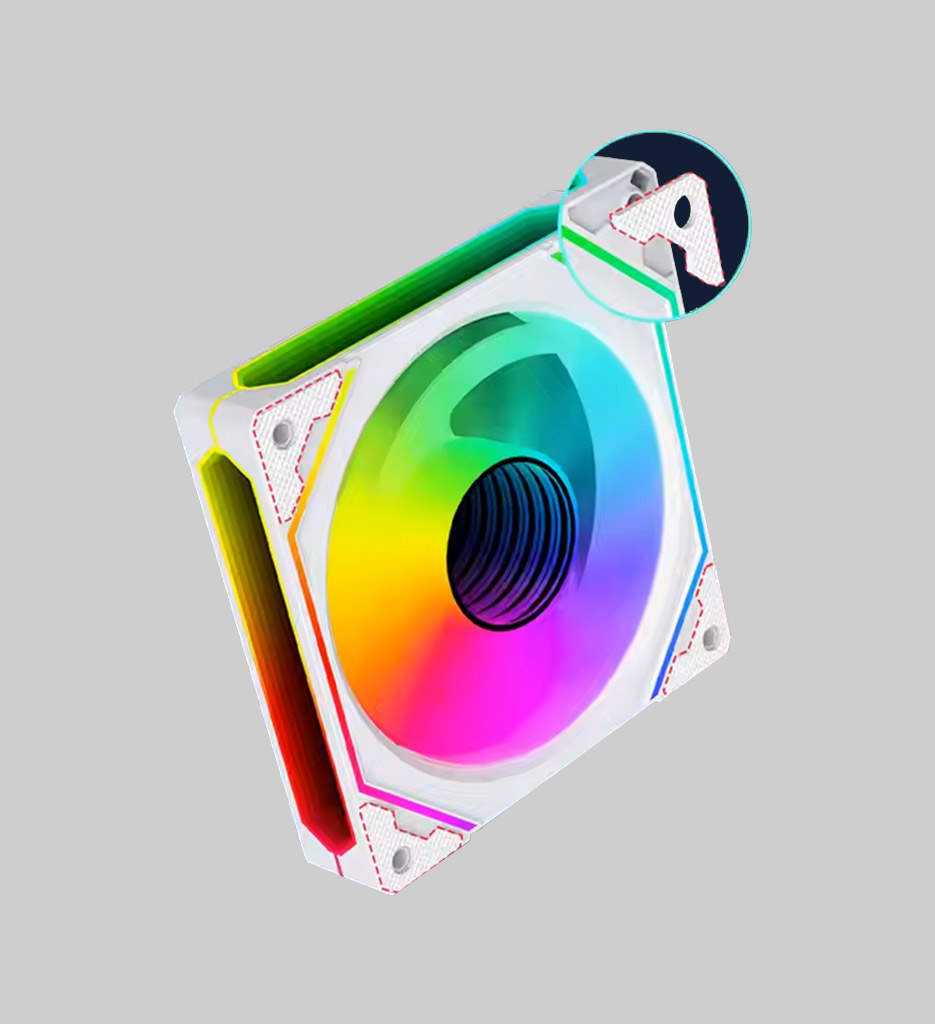 Ventilador Quimera Para Case QM-RS1200-WH1 ARGB Fan 5v 3pin+pwm 4Pin Color Blanco