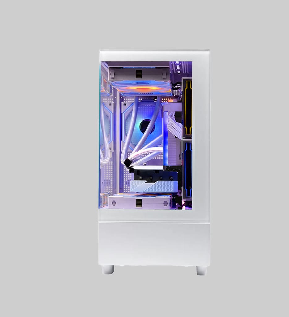 Case Gamer Quimera QM-AXT-LCXW-PROWHT 3 Ventiladores Con Vidrio Templado Color Blanco