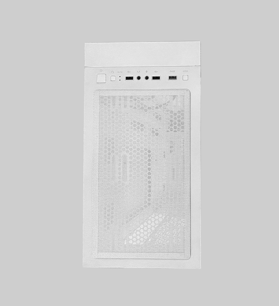 Case Gamer Quimera QM-AXT-LC63-WHT Sin Ventiladores Con Vidrio Templado Color Blanco