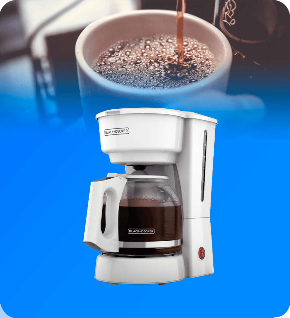 Cafetera Black+Decker CM0916W 12 Tazas Jarra de Vidrio Filtro Permanente/Apagado Color Blanco