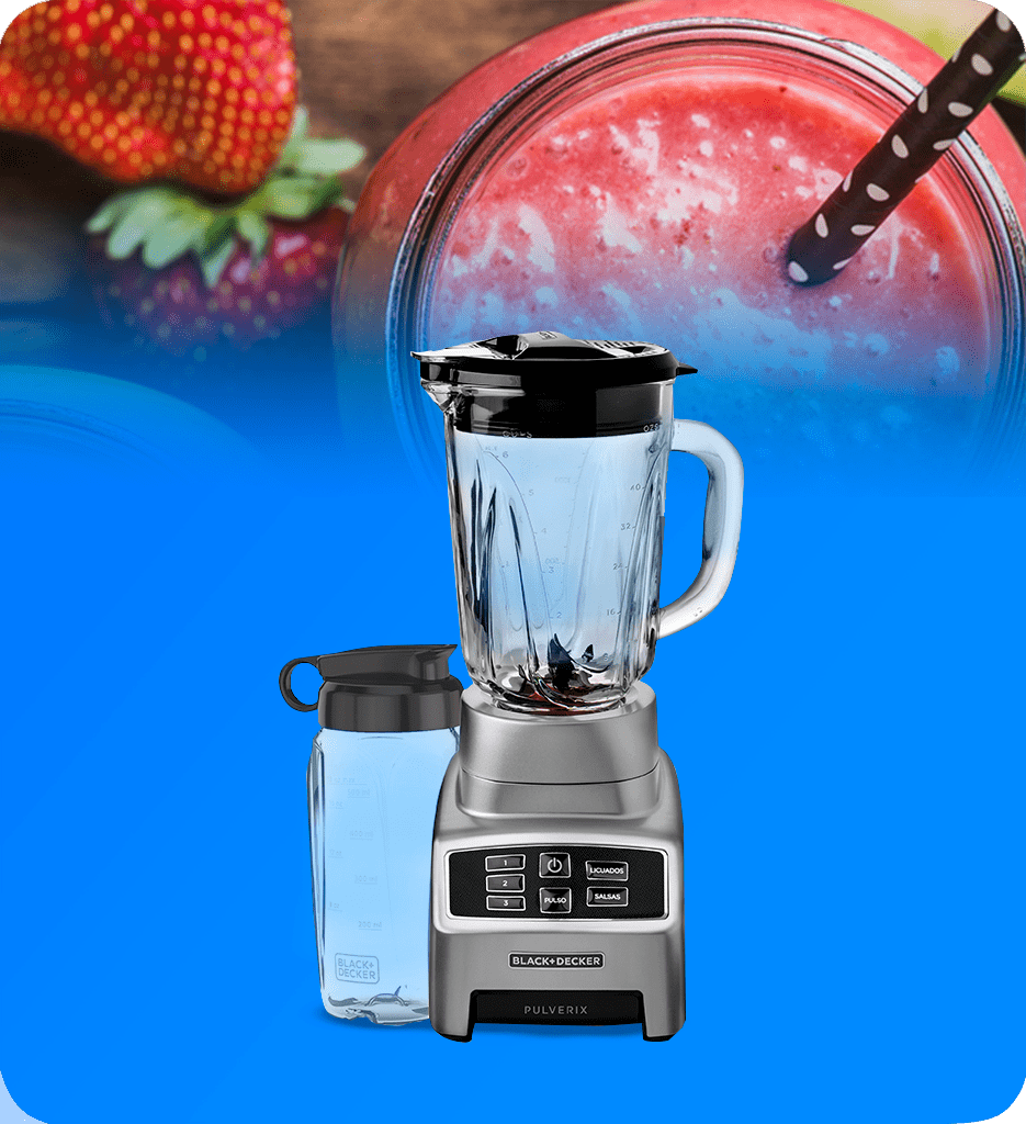 Licuadora Black+Decker BL1840MS Pulverix 3 Velocidades Jarra de Vidrio con Vaso Personal 700 Watts
