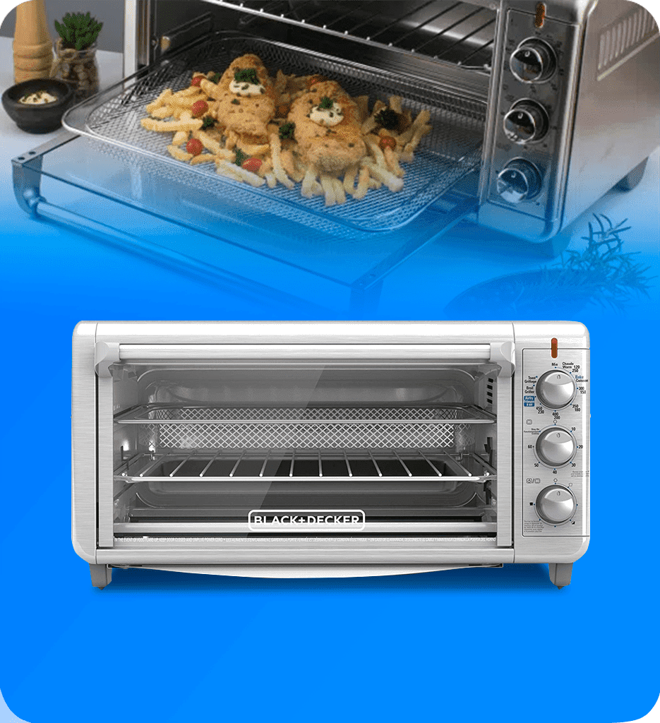 Horno tostador Black+Decker TO3265XSS-LA Funcion Freidora de Aire Capacidad 8 Rebanadas