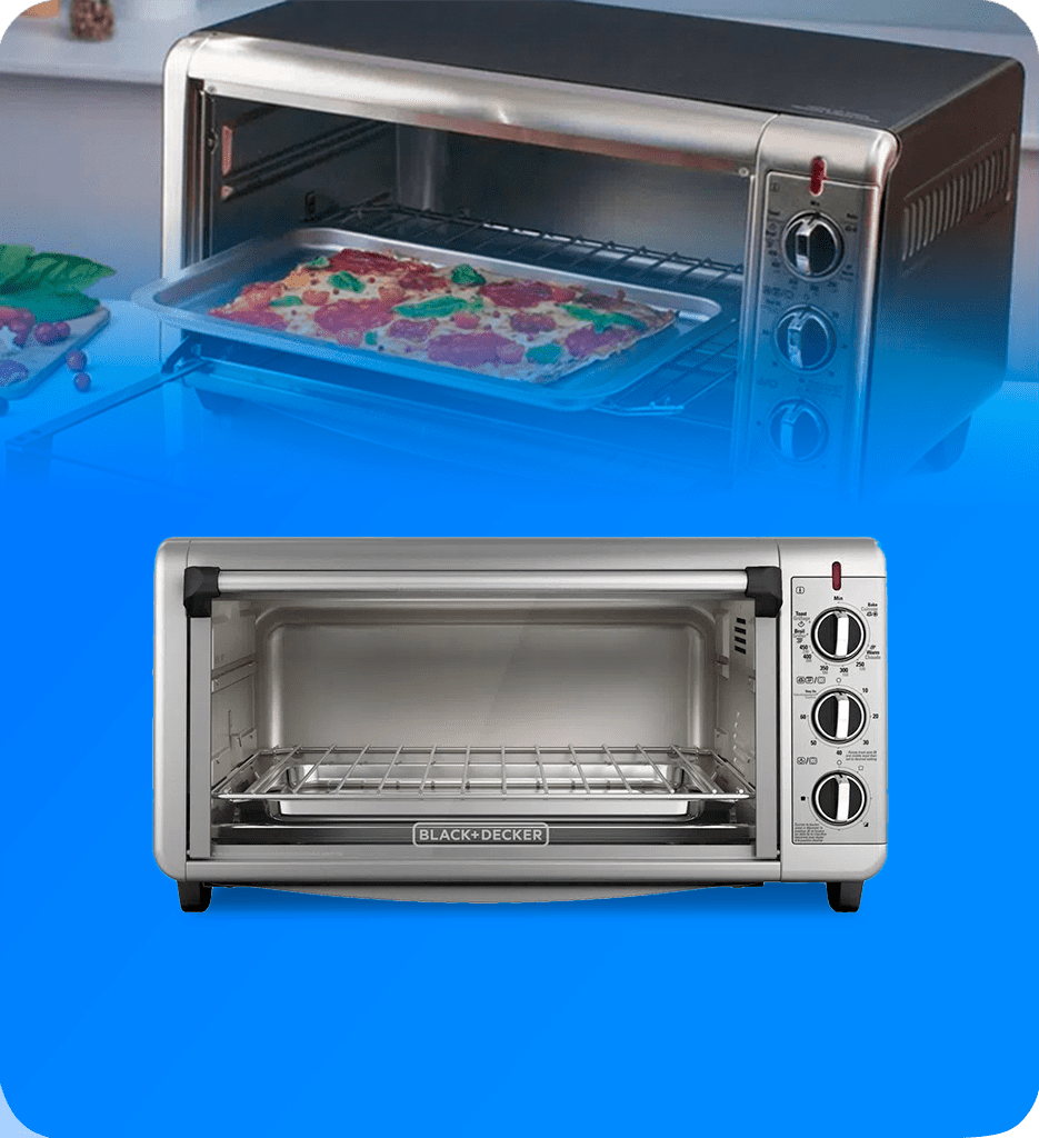 Horno Tostador Black+Decker TO3260XSBD 1500 Watts Capacidad 6 Rebanadas Sistema de Conveccion