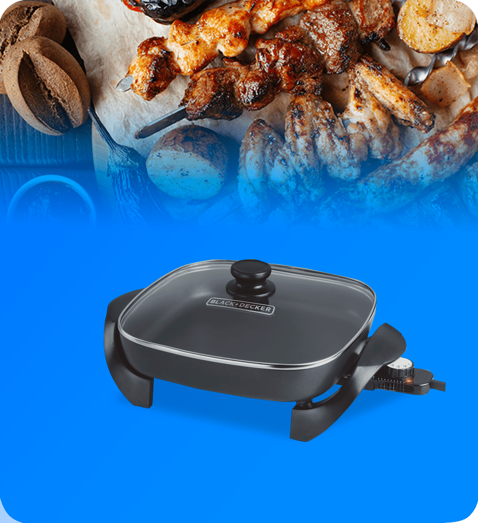 Sarten Electrico Black+Decker SK1212B 12" Contol de Temperatura Superficie Antiadherente