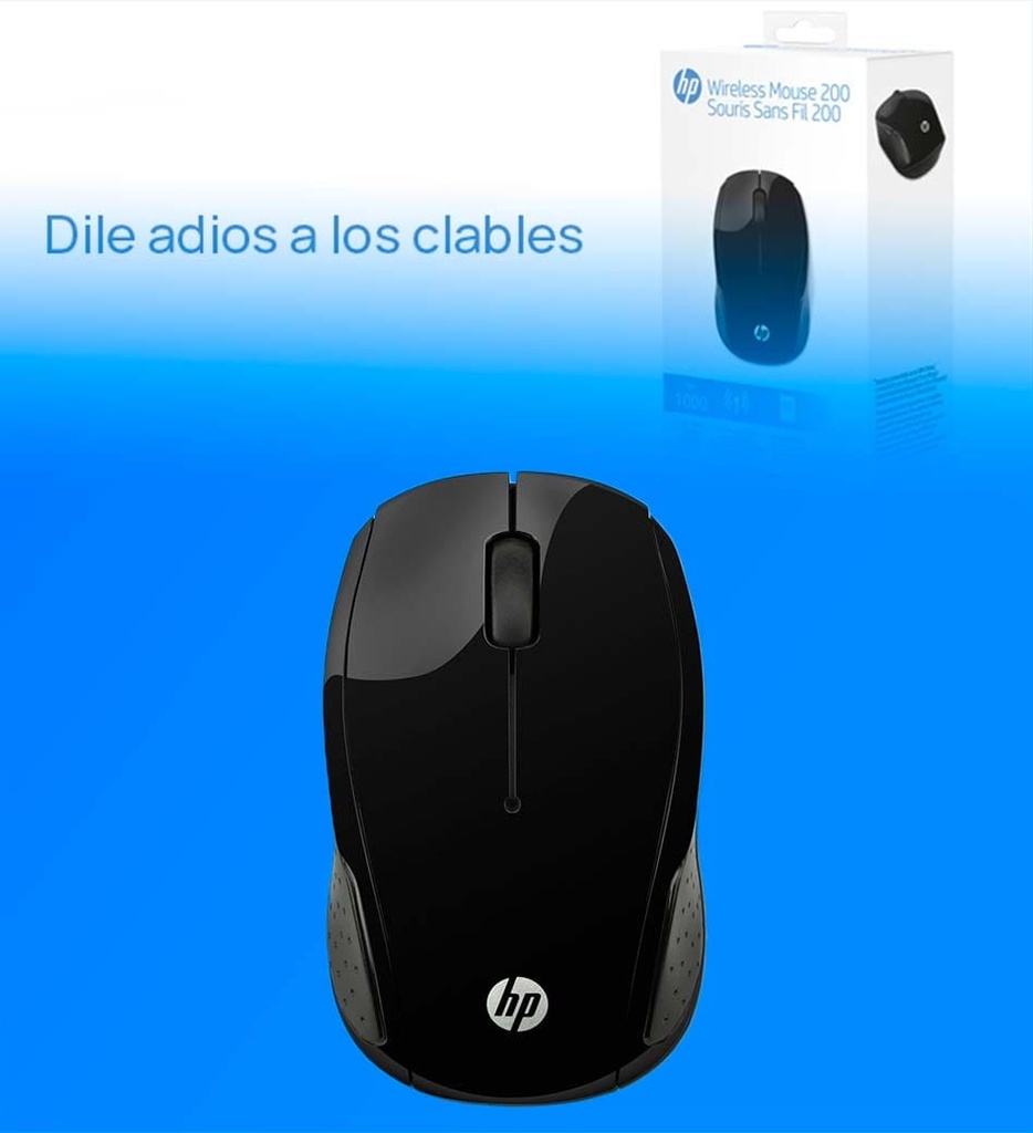 Mouse HP 200 Inalambrico Optico 2.4 GHz Receptor USB Color Negro
