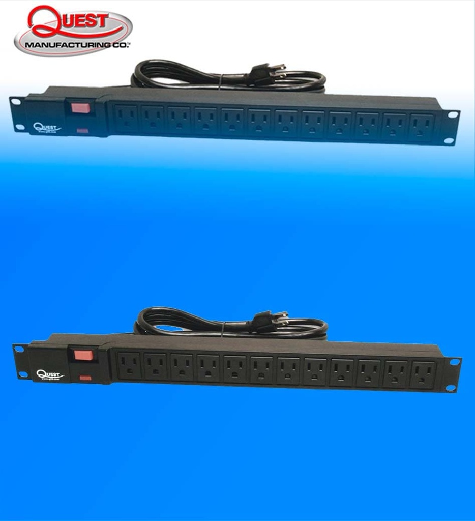 Regleta de Poder Horizontal HPS-E12P 1RMU 12 Salidas 6 Pies