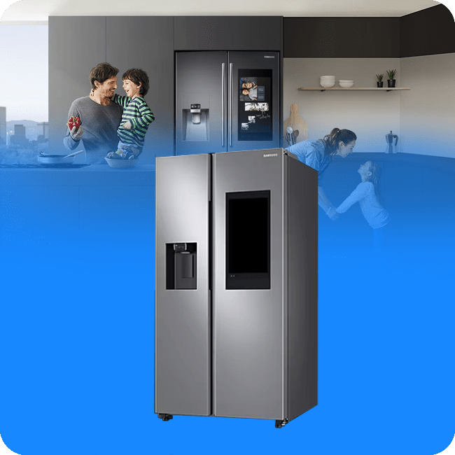 Refrigerador Samsung 2 Puertas SBS 22" Color Plateado Mate Con Dispensador