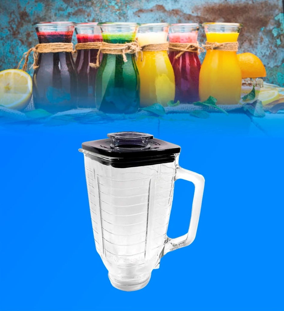 Vaso de Vidrio para Licuadora Oster 4954-011-090 En Caja con Tapa