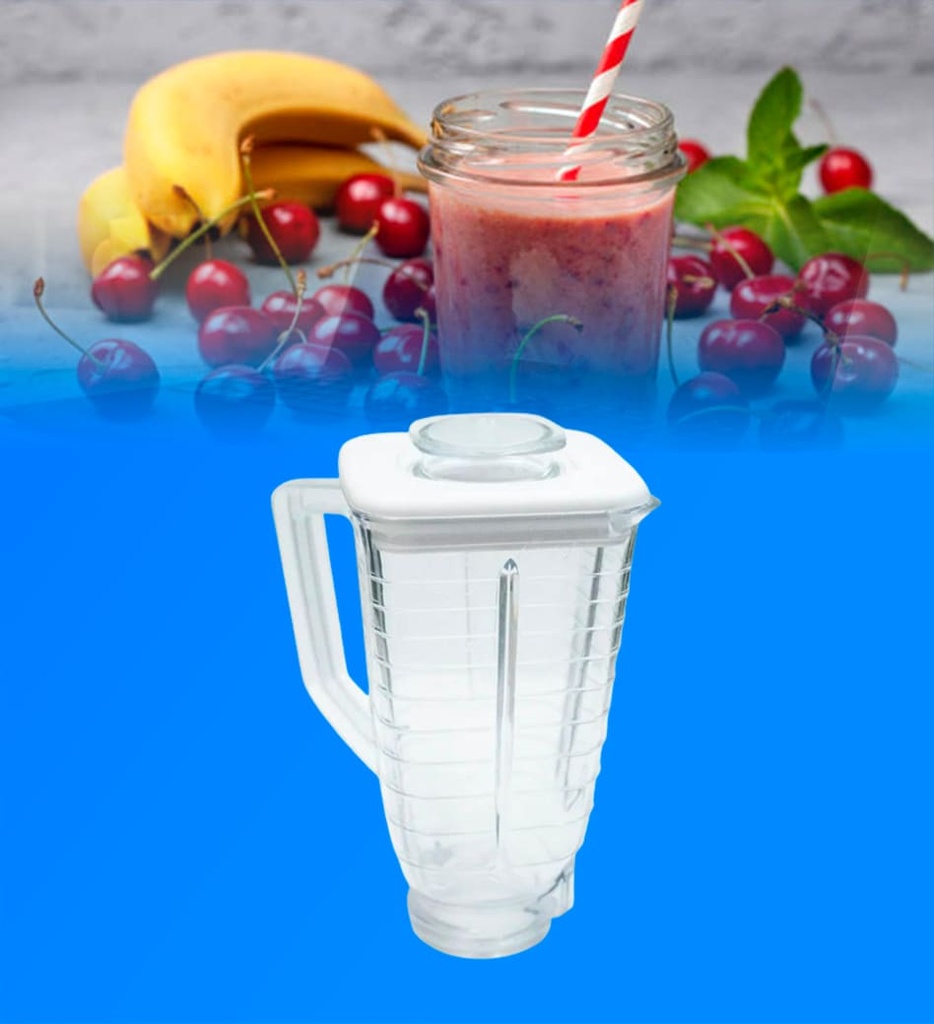 Vaso de Plastico para Licuadora Oster 4890-011-805 Con Tapa Blanca