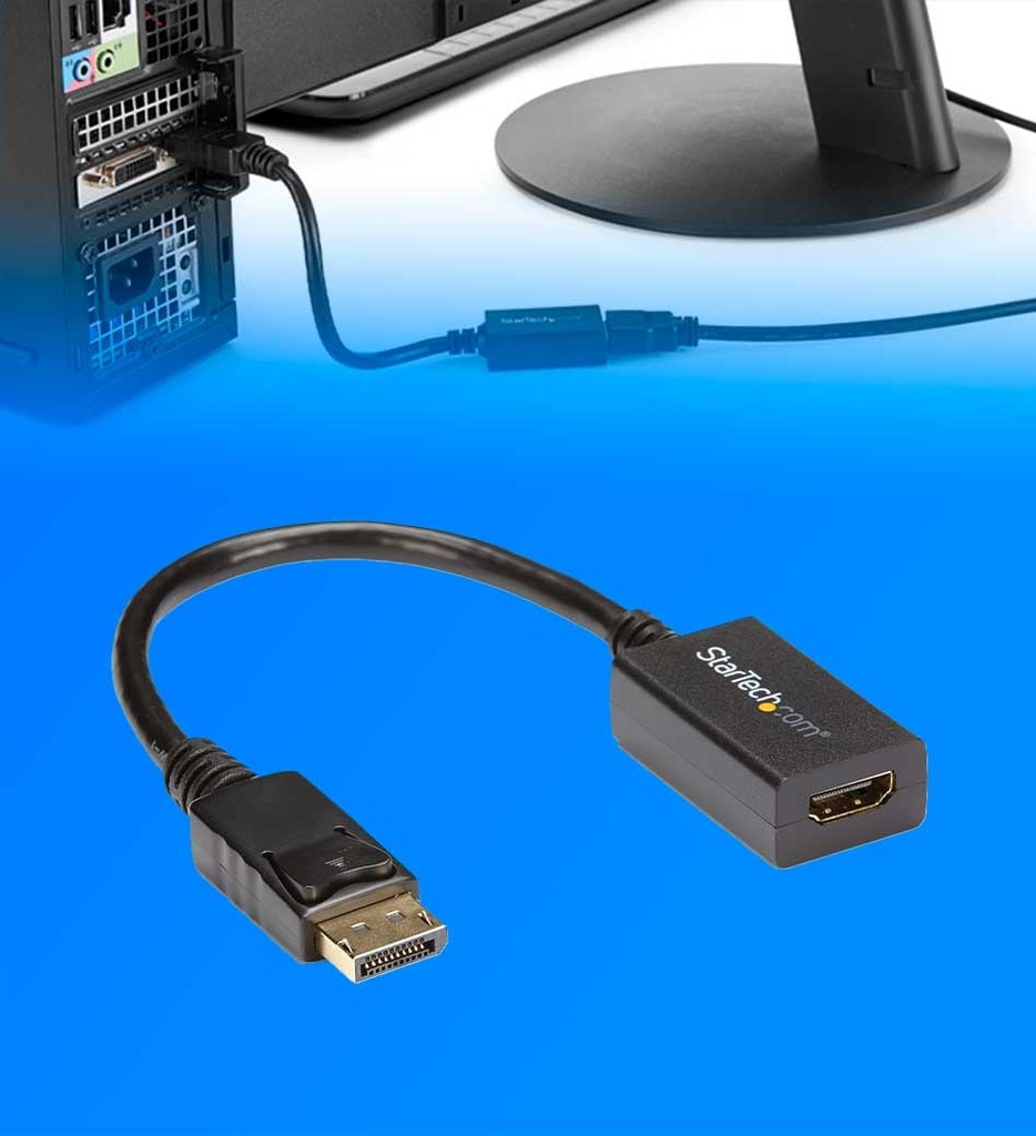 Adaptador StarTech.com Conversor de Video DisplayPort a HDMI Cable Convertidor DP Pasivo Hembra HDMI Macho DP 1920x1200