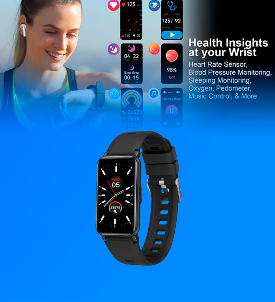 Reloj Inteligente Argom ARG-WT-6020BK Skeiwatch B20 Color Negro