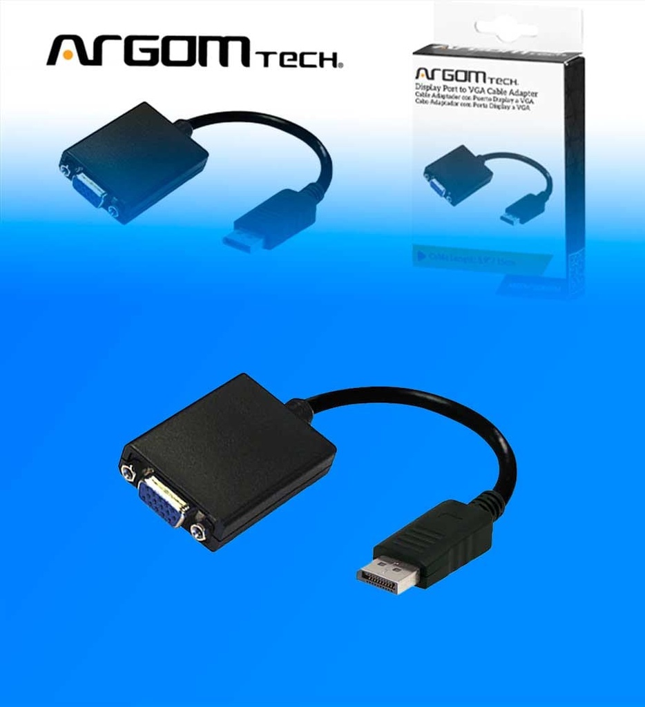Cable Adaptador Argom ARG-CB-0056 Puerto Display Macho a VGA Hembra 15cm