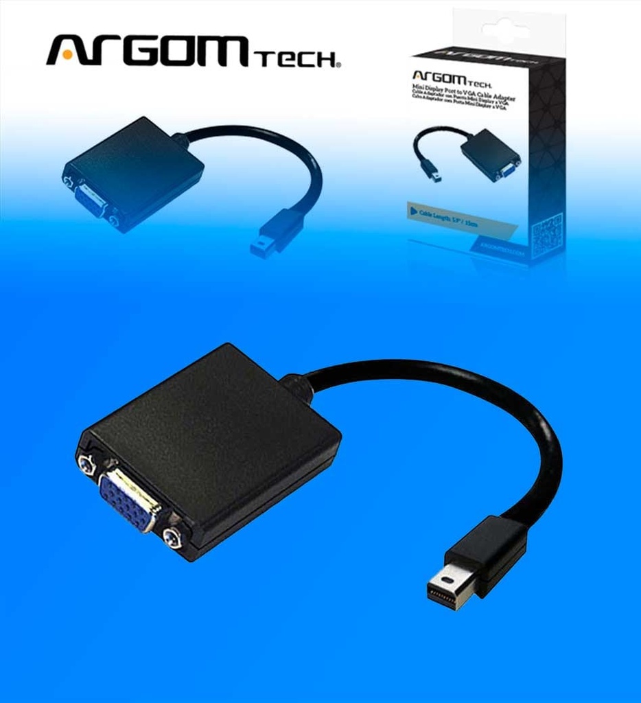 Cable Adaptador Argom ARG-CB-0053 Mini Display Macho a VGA Hembra 15cm