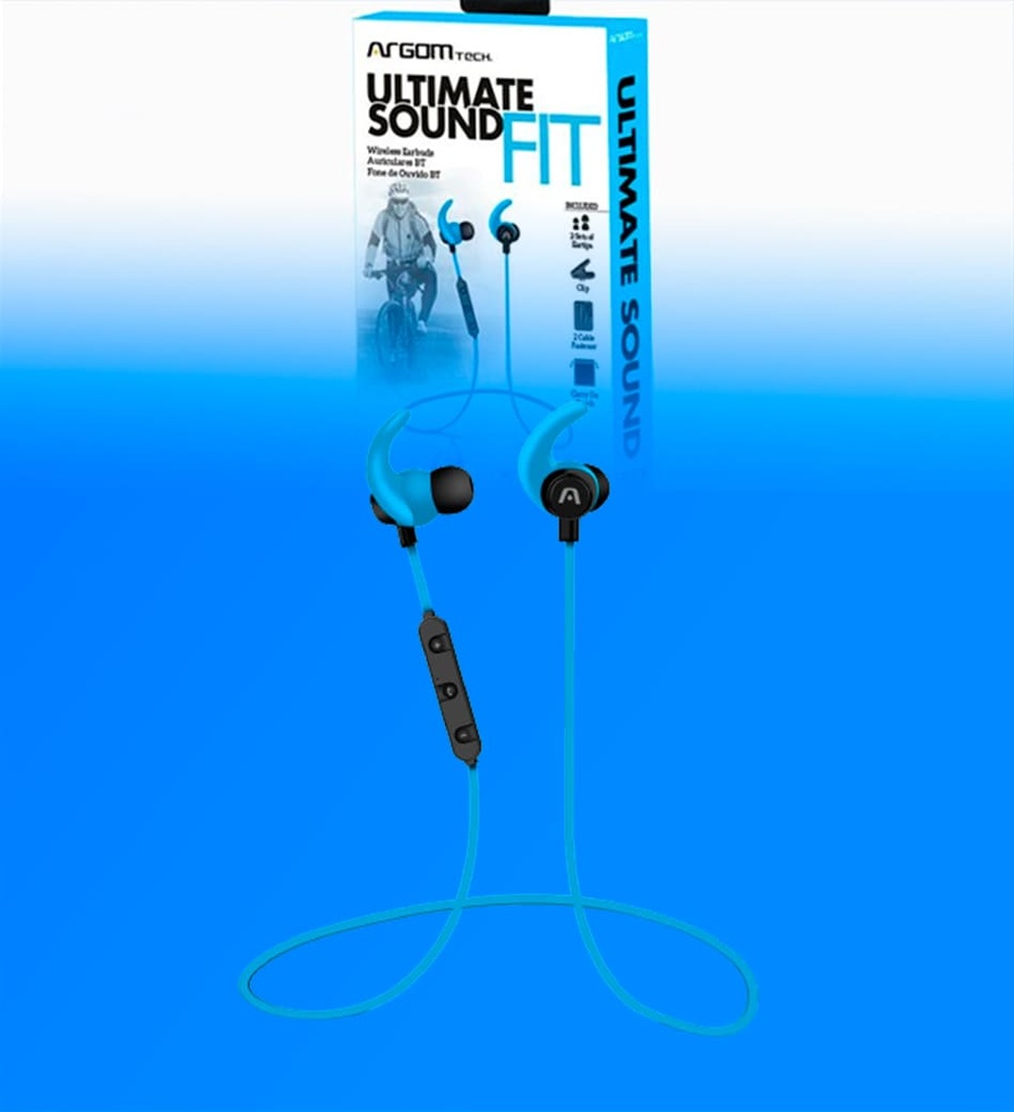Audifonos Inalambricos Argom ARG-HS-2038BL Ultimate Sound Fit Resistentes al Sudor Color Azul
