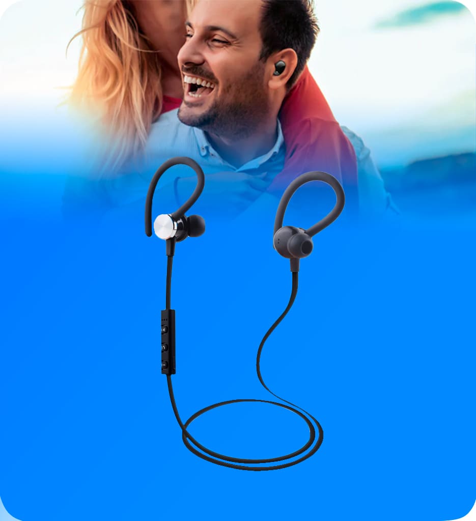 Audifonos Inalambricos ARG-HS-2050BK Ultimate Sound Edge Resistentes al Sudor Color Negro