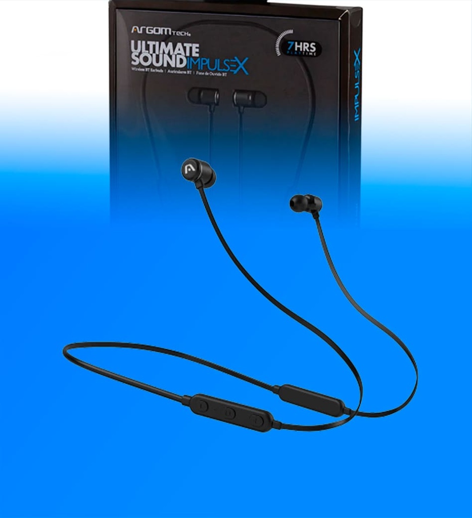 Auriculares de Cuello Argom ARG-HS-3810WT Ultimate Sound Impulse X Bluetooth Magneticos Cable Plano