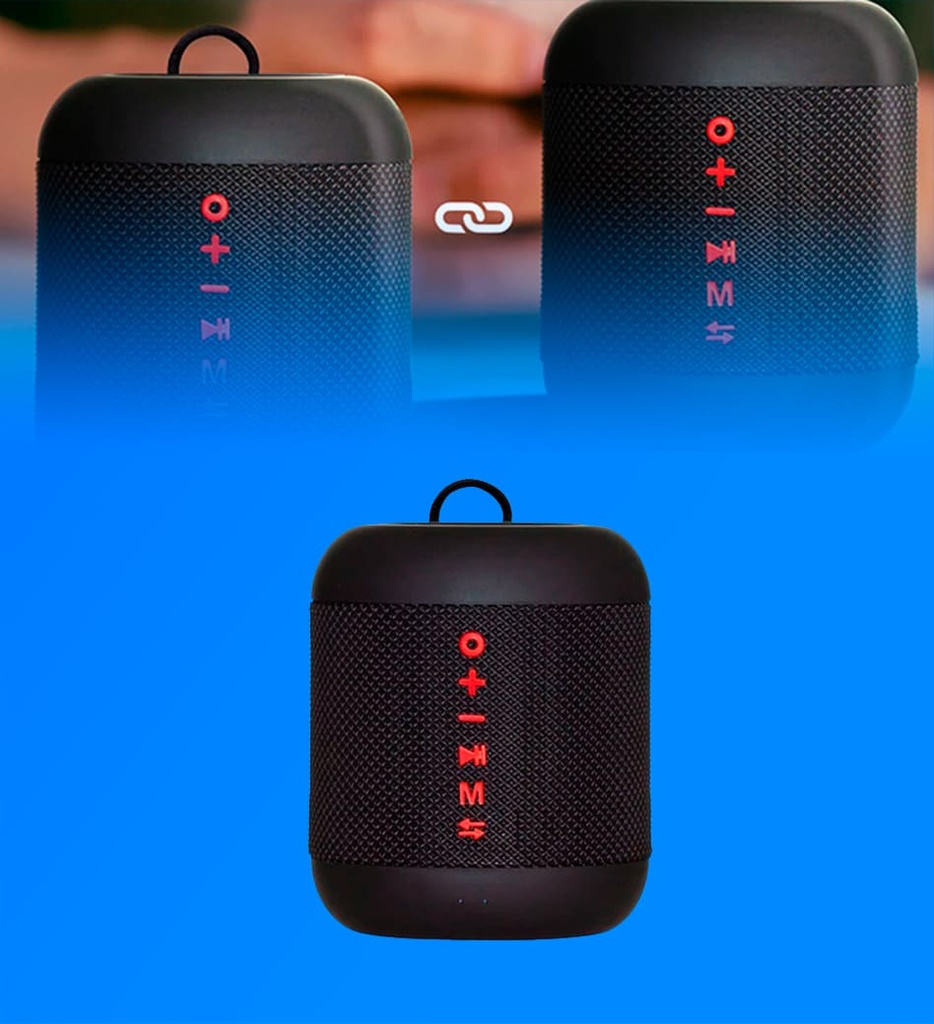 Bocina Argom ARG-SP-3120BK BoogieBoom Impermeable TWS Inalambrica Color Negro