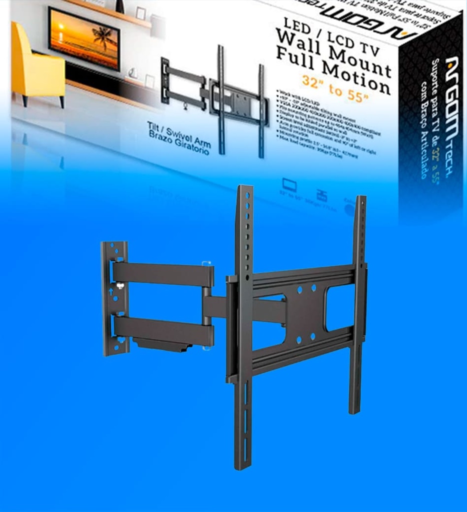 Bracket (Base) Para TV Argom ARG-BR-1546 32" - 55" Brazo de Movimiento Completo 400 X 400
