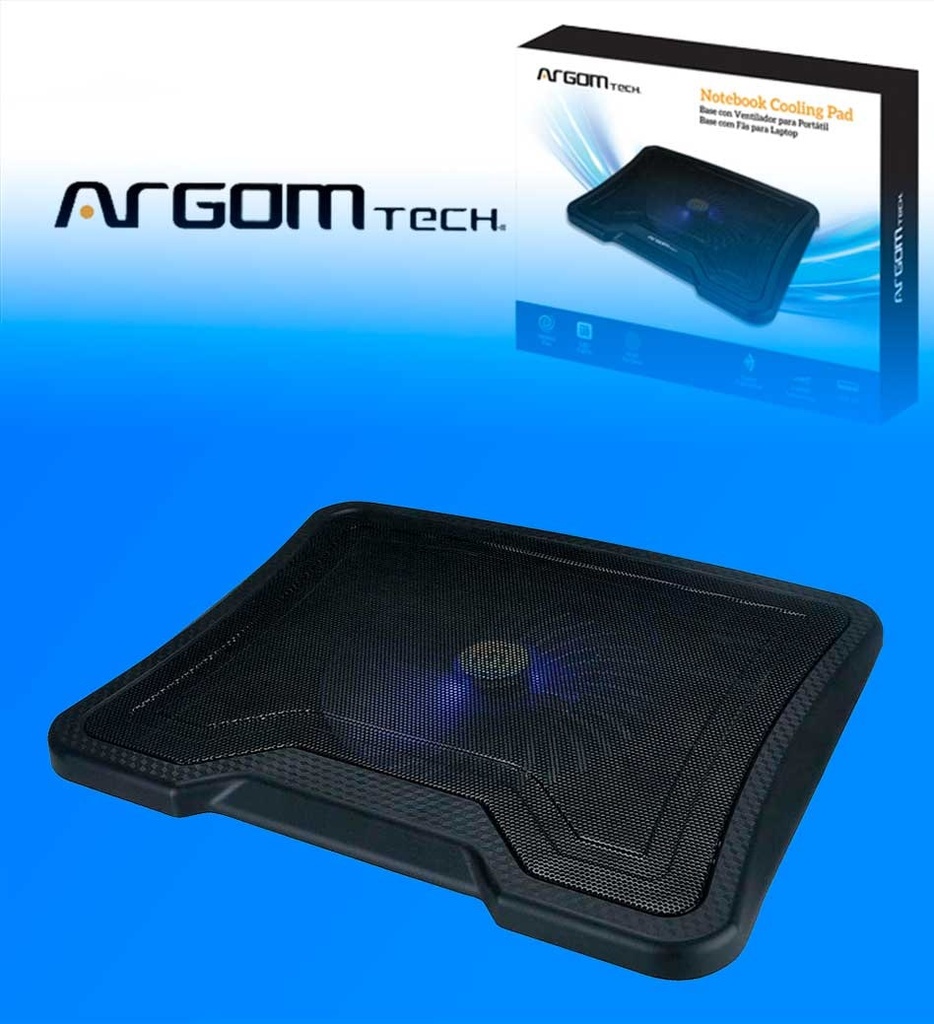 Base Argom ARG-CF-1584 de 1 Ventilador y 2 Puertos USB 2.0