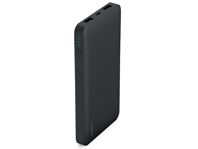 Belkin - Cargador portátil - 10000 mAh - 18 vatios - Carga rápida / SP - 2 conectores de salida (USB, USB-C con suministro de energía) - negro