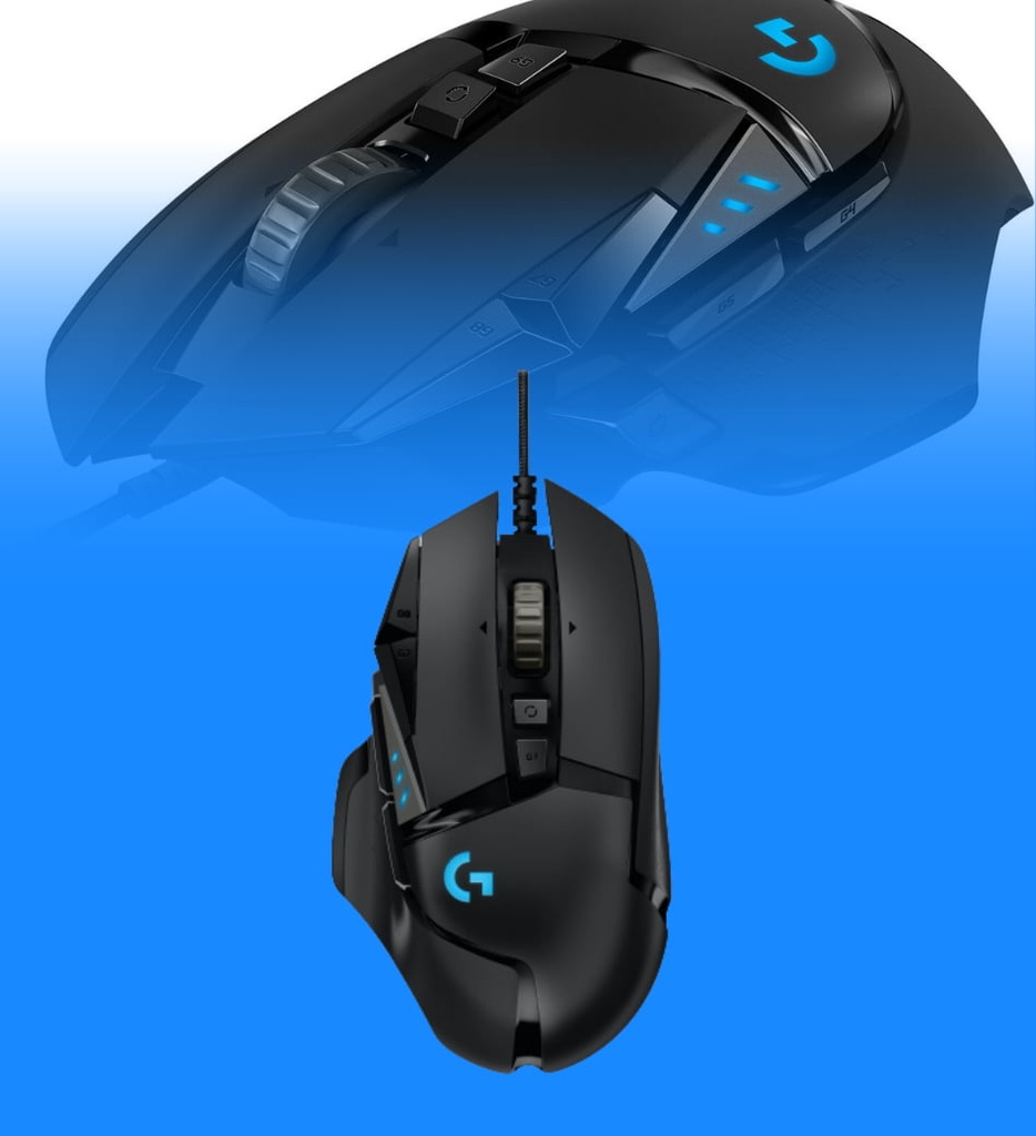 Logitech Gaming Mouse G502 (Hero) - Ratón - óptico - 11 botones - cableado - USB