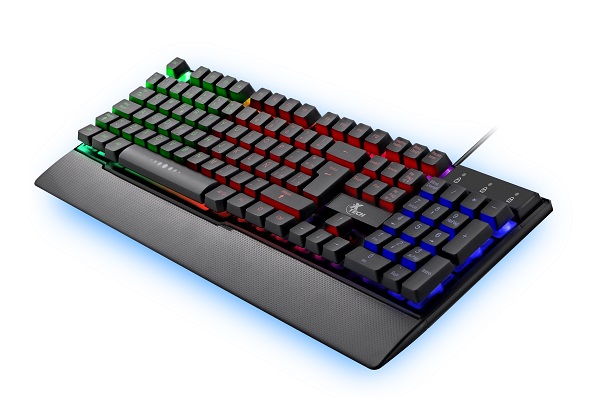 Xtech - Keyboard - Wired - XTK-510S - Spanish - Gaming - Multi-color backlight - LED illumination with on/off, static and breathing light effects - 12 dedicated multimedia keys - Instant access and control of your music, videos, email and more - Plug and play USB connection - No drivers or software installation required - Ergonomic – Integrated palm rest with textured finish - Non-slip rubber feet provides excellent stability - Type: Wired gaming keyboard - Language layout: Spanish -Number of ke