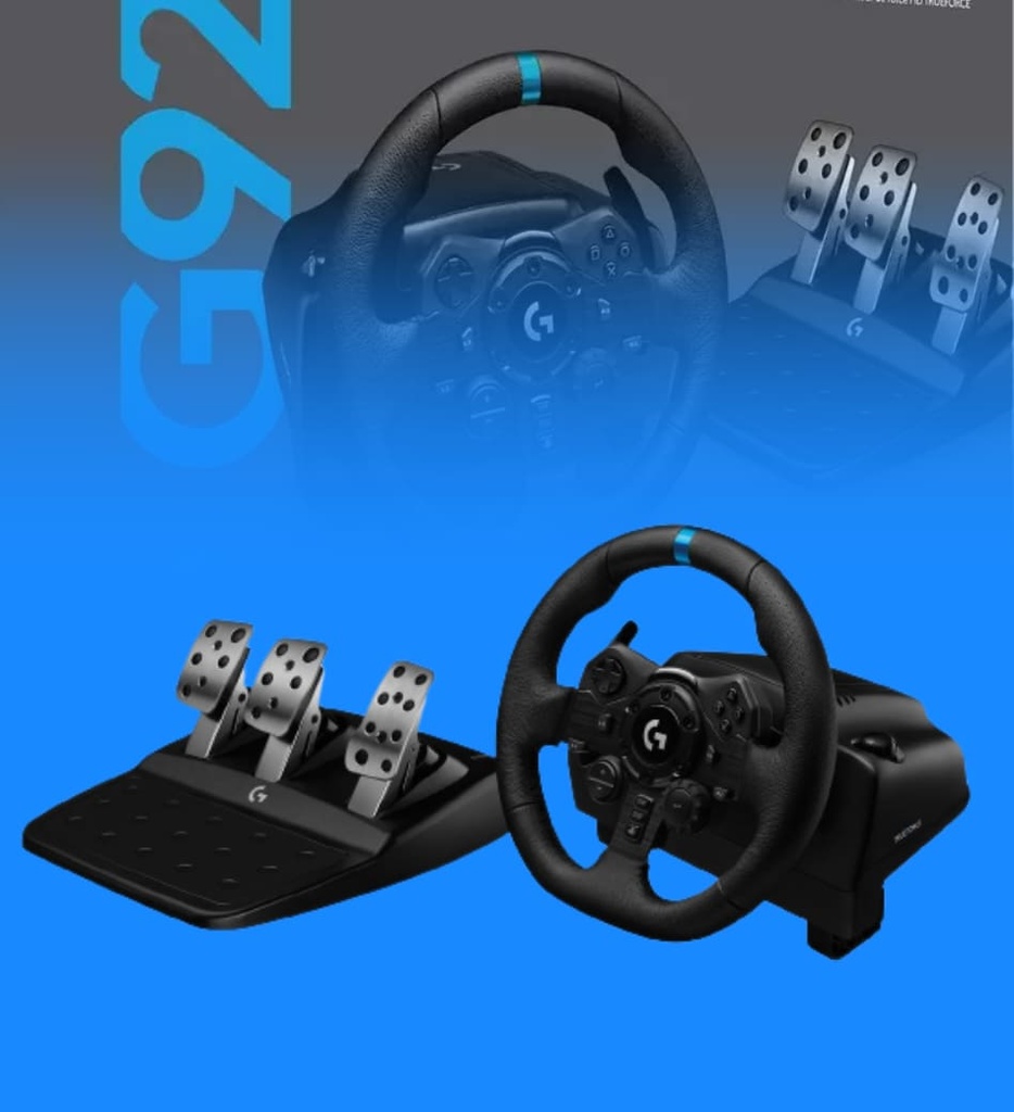 Logitech G923 Racing - Juego de volante y pedales - cableado - para PC, Sony PlayStation 4, Sony PlayStation 5