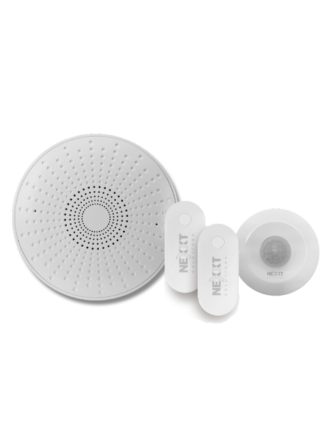 Nexxt - Solutions Connectivity - siren motion contact - bluetooth -  Kit de inicio: 1 sirena, 1 sensor de movimiento y 2 contactos.