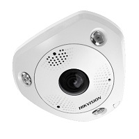 Hikvision 12 MP IR Network Fisheye Camera DS-2CD63C5G0E-IS - Cámara de vigilancia de red - color (Día y noche) - 12 MP - 4000 x 3000 - montaje M12 - focal fijado - audio - GbE - MJPEG, H.264, H.265, H.265+, H.264+ - DC 12 V / PoE Class 0