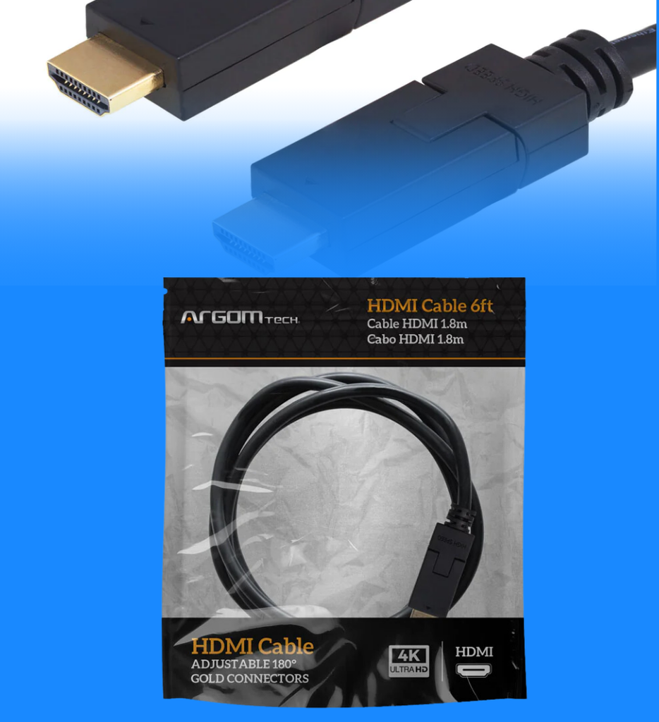 Cable Argom ARG-CB-1910 HDMI a HDMI Giratorio 1.8 Metros