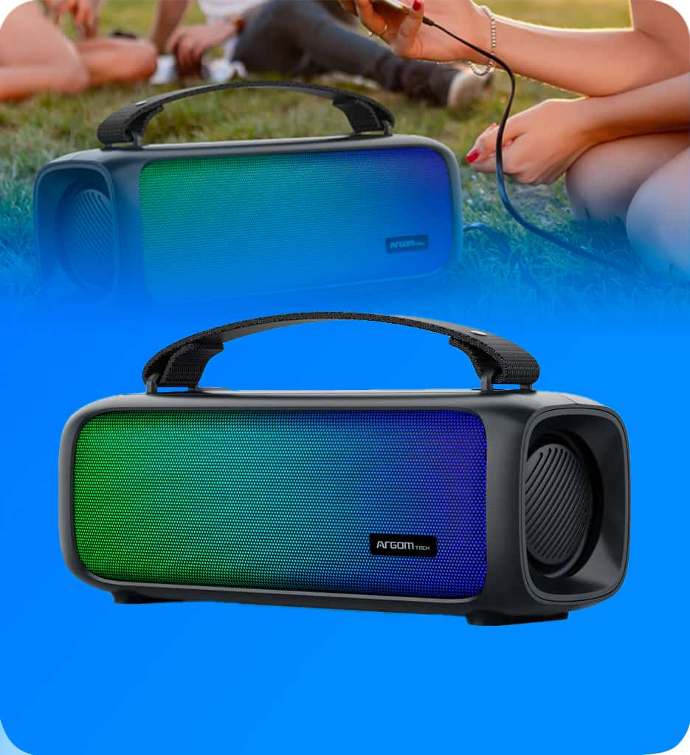 Bocina Argom ARG-SP-3101BK Radyon Air Premium Wireless BT con Luces LED