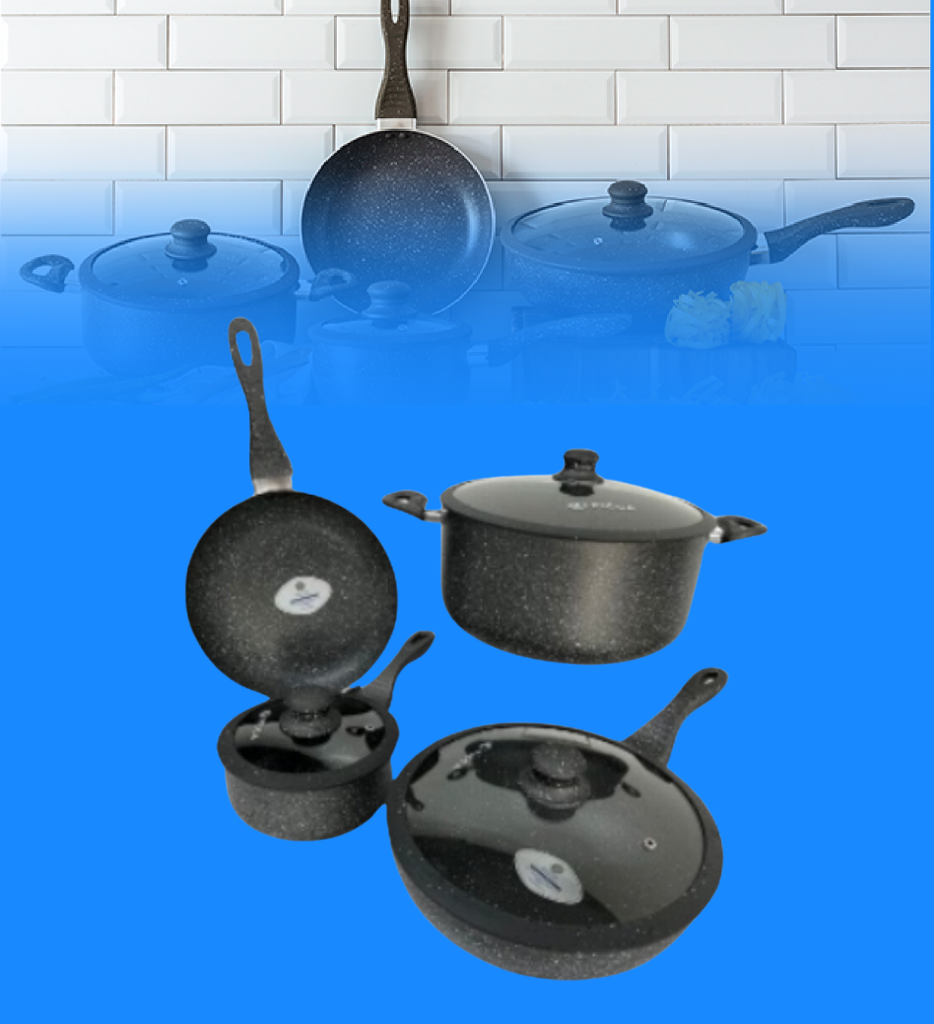 Bateria de cocina Picca PI007BMG Verona 7 piezas Color Gris Oscuro