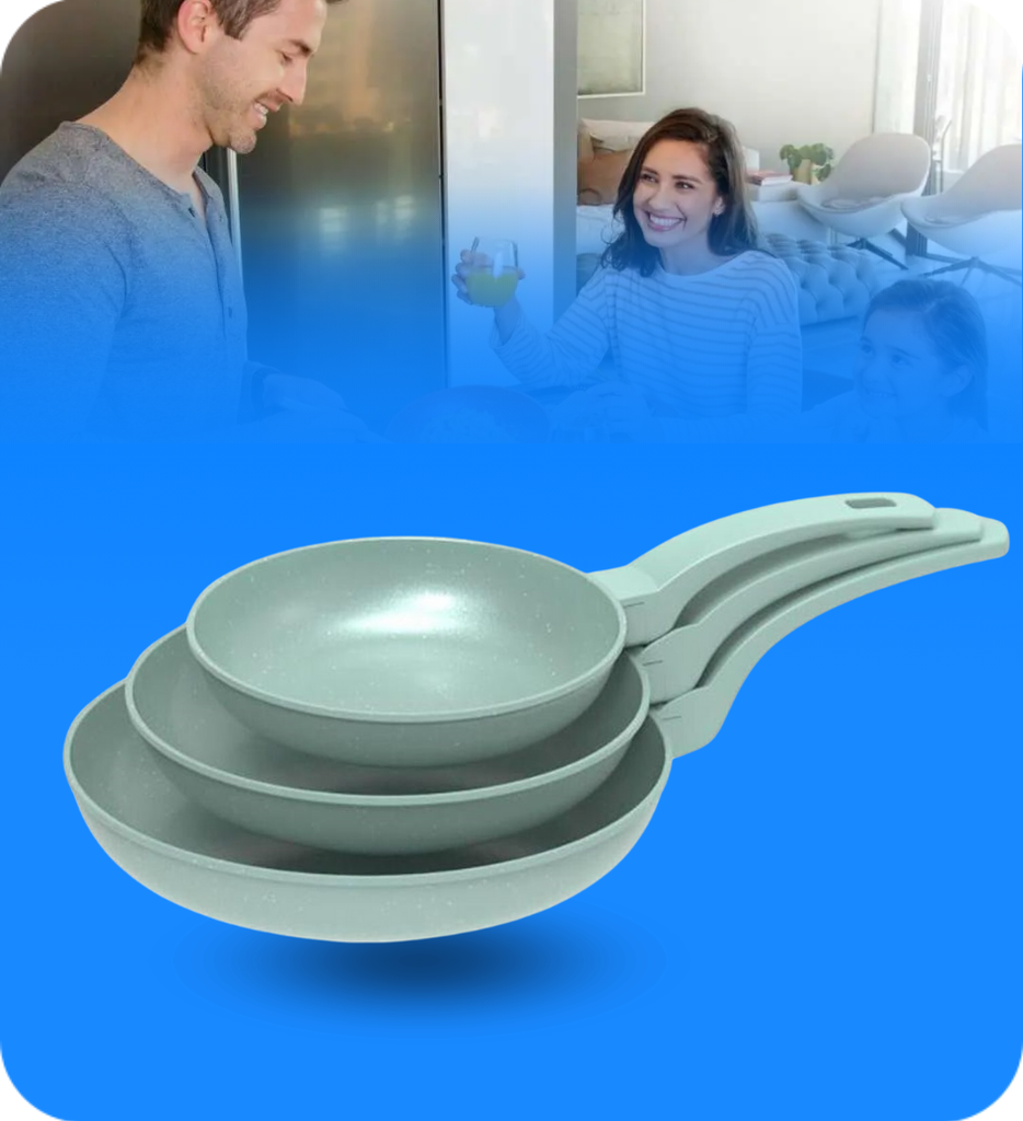 Juego de Sartenes Picca Da Vinci PI003SSMDV 20" - 24" - 28"cm Marmol Color Verde