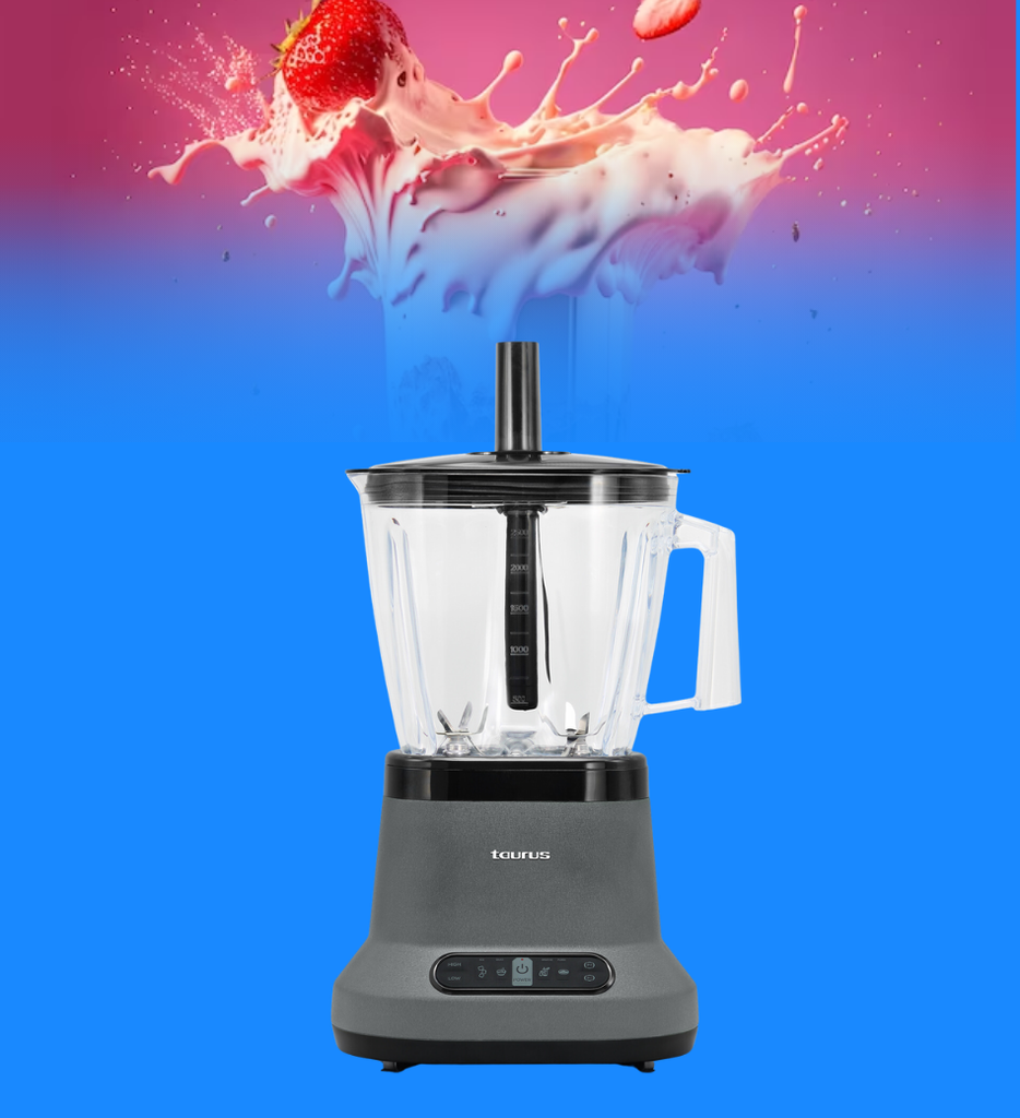 Licuadora Taurus Blaze 2 Motores de 20000RPM 2 Caballos de Fuerza Jarra de 2.5 Litros 2 Botellas 2Go 4 Programas 2 Velocidades 2 Pulsos