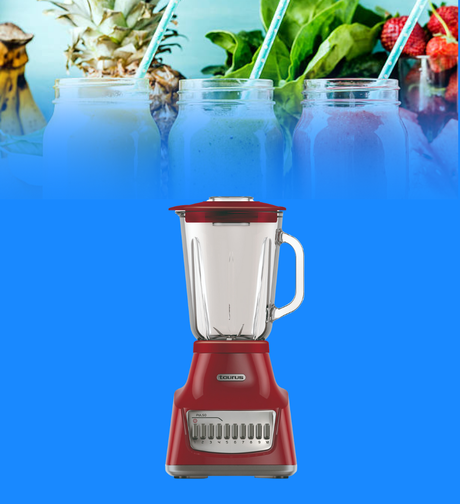 Licuadora Taurus Potenza Rouge 750 Watts Vaso de Vidrio 10 Velocidades 1.5 Litros