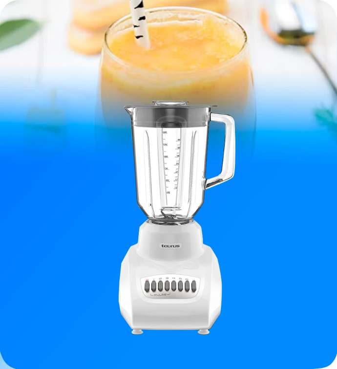 Licuadora Taurus Gaudi 7 Velocidades Vaso de Vidrio 1.5 Litros 550W