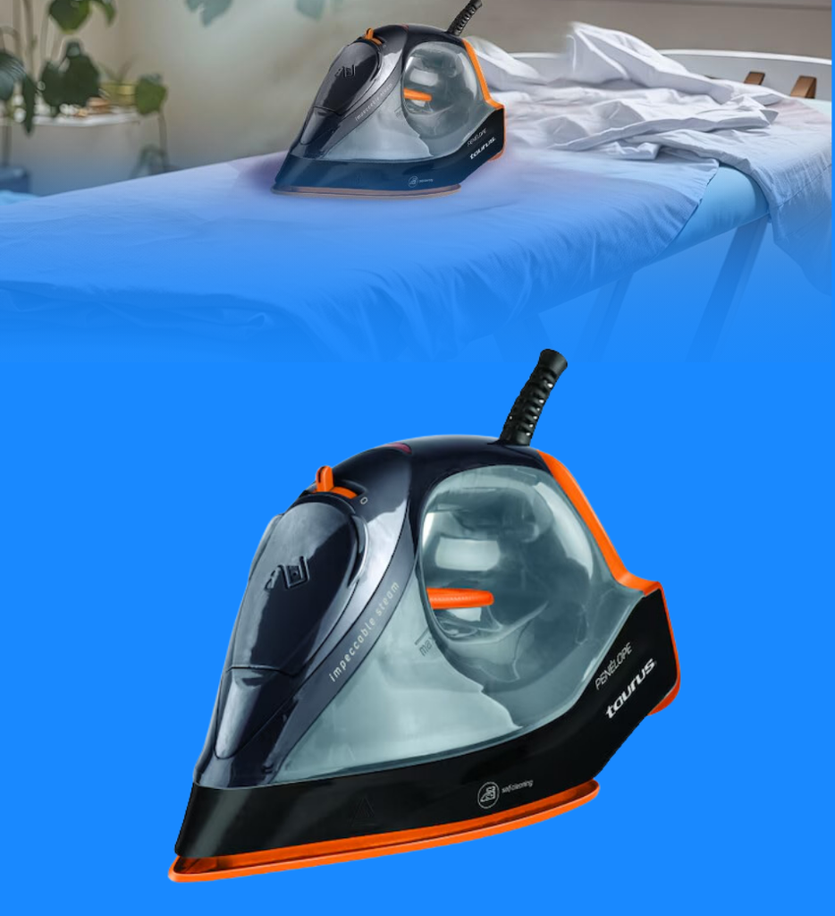 Plancha Para Ropa Taurus Penelope 1200W Control de Vapor Sistema de Auto Limpieza Cable Giratorio 360