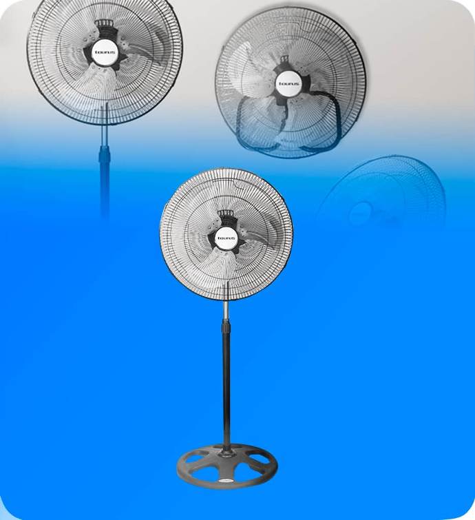 Ventilador Taurus Marte 3 en 1 de 18" Pedestal Piso y Pared 75W 3 Velocidades 