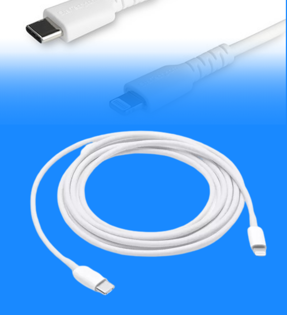 Cable Cargador Apple 24 Pin USB-C Macho a Lightning Macho 2 Metros