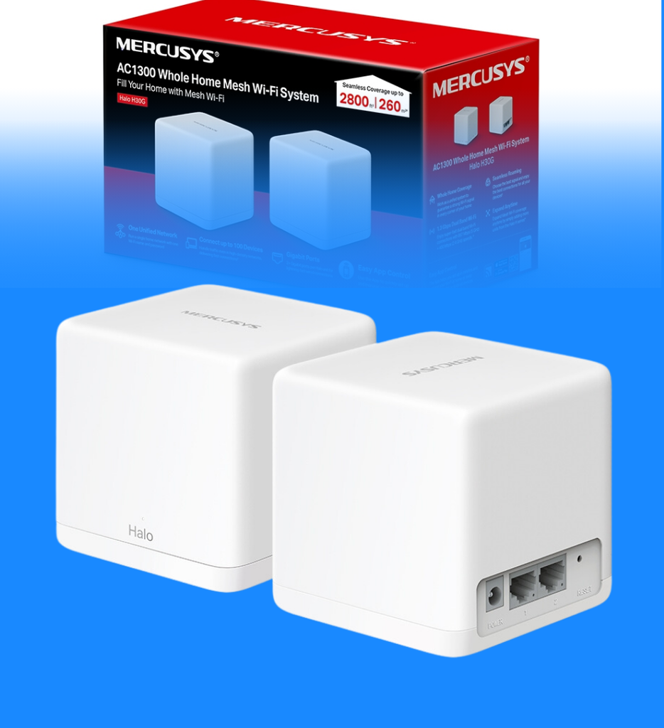 Router WiFi Mercusys H30G(2-PACK) AC1300 Whole Mesh Halo 