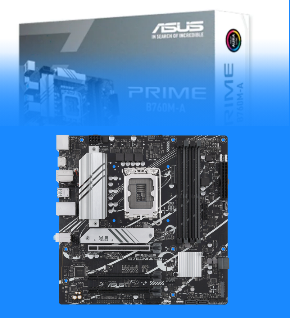Tarjeta Madre Asus Prime B760M-A Aura Sync LGA1700 Intel B760 USB 3.2 Gen2 Front Tipo C Dual M.2 SATA