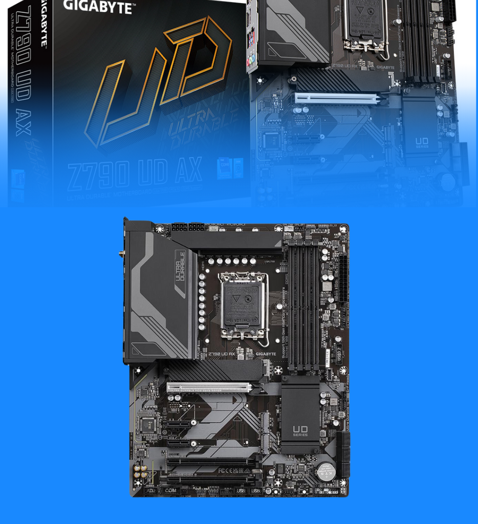 Tarjeta Madre Gigabyte Z790 UD AX LGA1700 Intel Z790 1 Pcle 5.0 x 16 HDMI DisplayPort DDR5 Dual 4*DIMMs