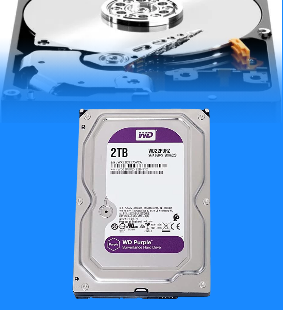 Disco Duro Interno Western Digital WD22PURZ 2TB 3.5 Purple SATA 6Gb/s SC HA520