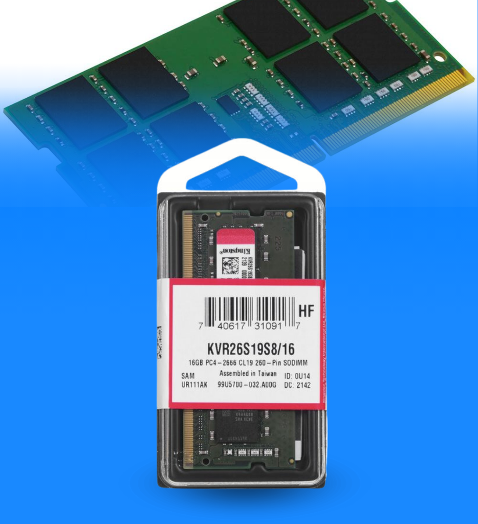 Memoria RAM Kingston KVR26S19S8/16 KVR 16GB 2666MHz DDR4 Non-ECC CL19 SODIMM 1Rx8