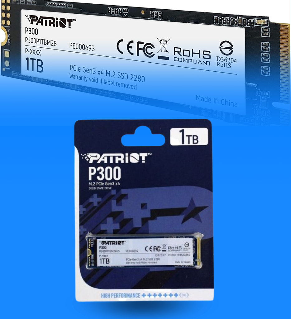 Disco Solido Interno Patriot P300 1TB M.2 Pvle Gen3 x4 P300P1TBM28