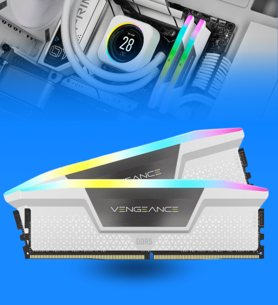 Memoria RAM PC Corsair CMH32GX5M2E6000C36W Vengeance 32GB DDR5 6000MHZ (2 X 16GB) RGB Intel XMP Ready