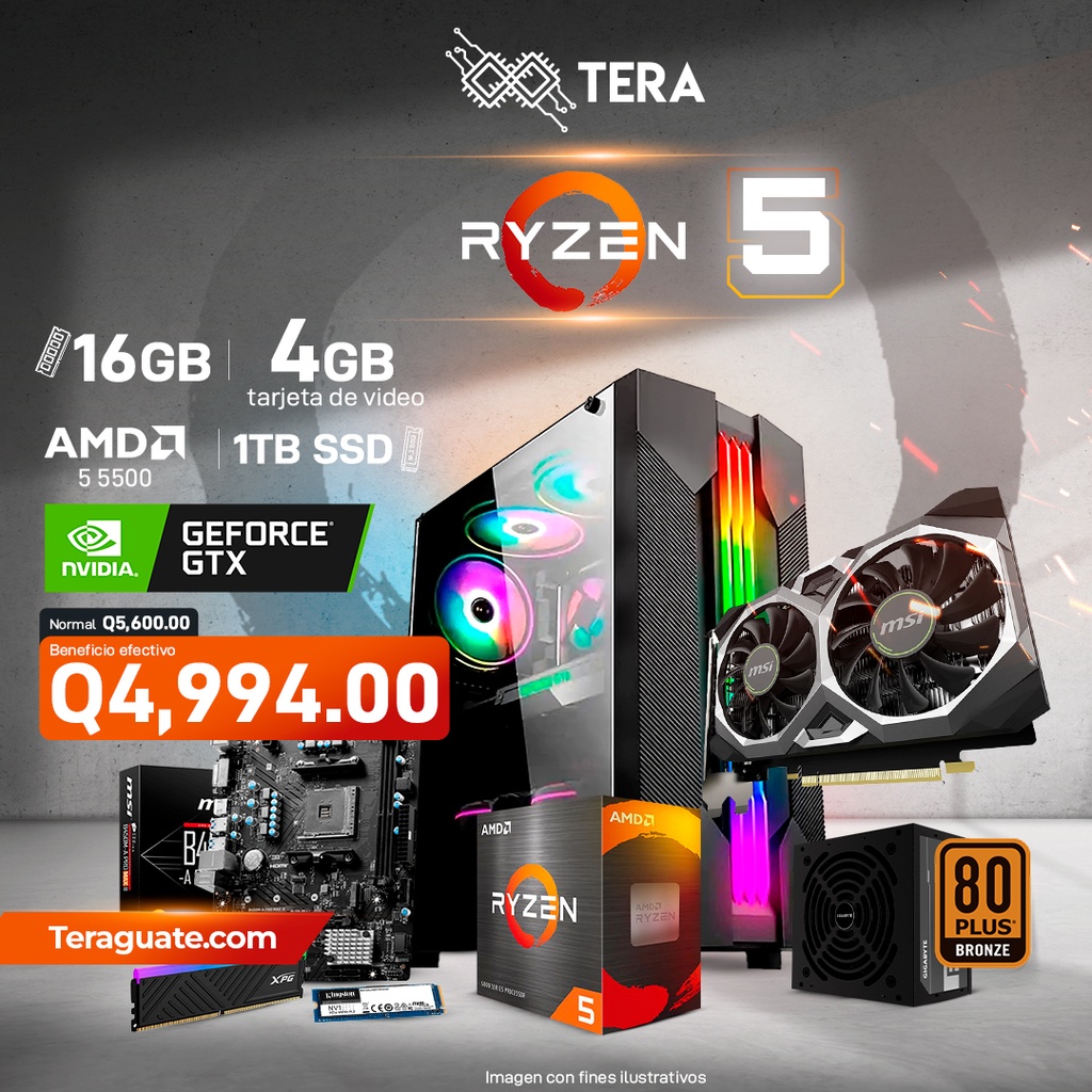(Anterior) CPUC Gaming con Tarjeta Gráfica - Ryzen 5