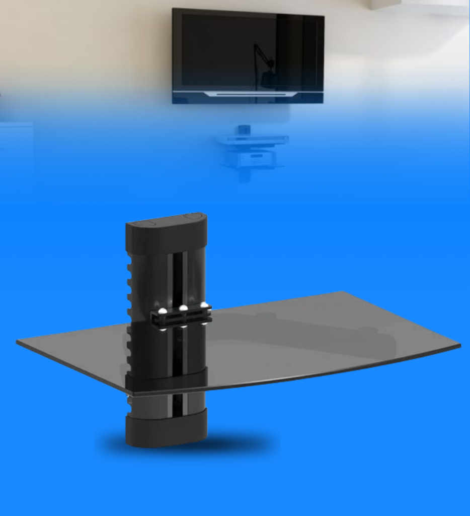 Base Para TV Argom ARG-BR-8221 Con Estante de Vidrio Templado Maximo 17.6 Libras